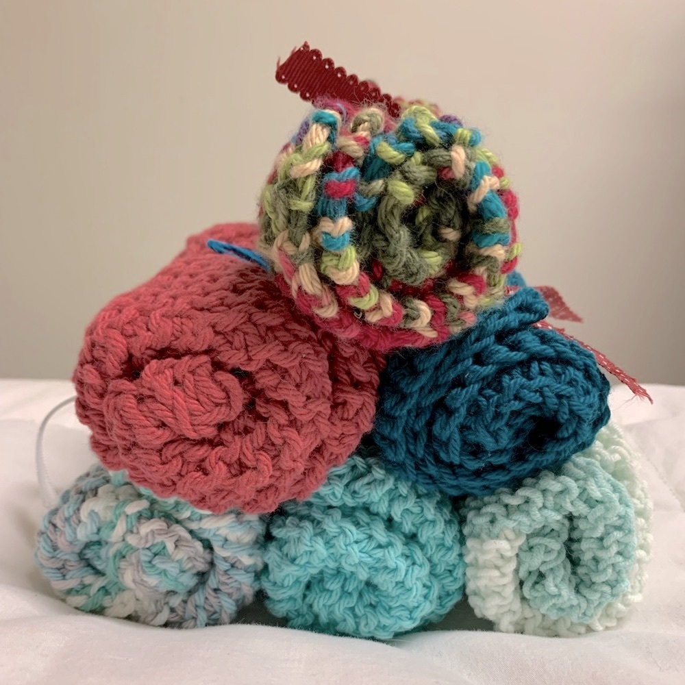 Cotton Dishcloths Hand Knitted